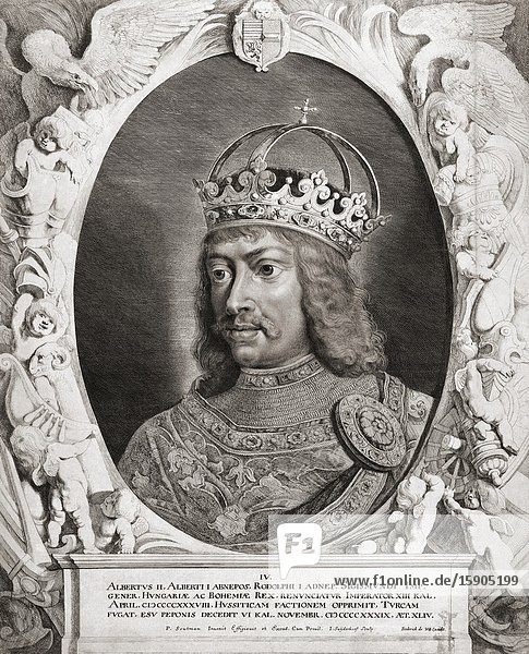 Albrecht II or Albert II of Germany 1397-1439. King of Hungary and Croatia King of Bohemia King-elect of Germany and Archduke of Austria. Also known as Albert the Magnanimous.