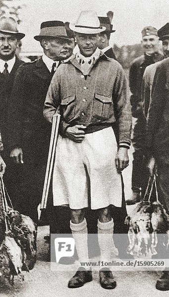 EDITORIAL King Edward VIII seen here in Styrian costume whilst at a partridge shoot in Lower Austria. Edward VIII later Duke of Windsor 1894-1972. From The Coronation Souvenir Book published 1937.