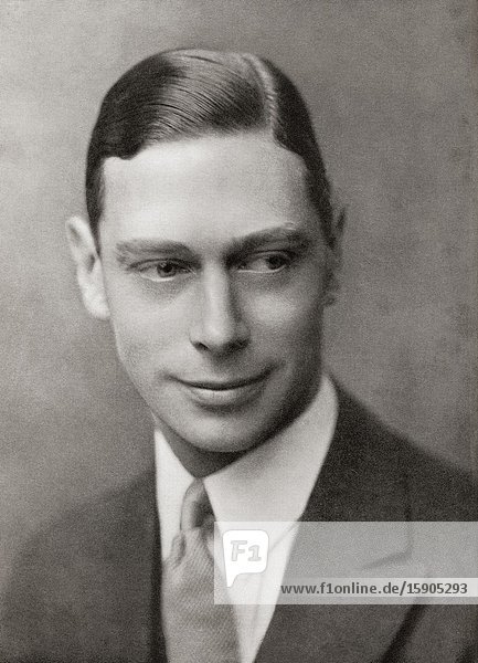 EDITORIAL Prince Albert Frederick Arthur George future George VI 1895-1952. King of the United Kingdom and the Dominions of the British Commonwealth. From King George the Sixth published 1937.