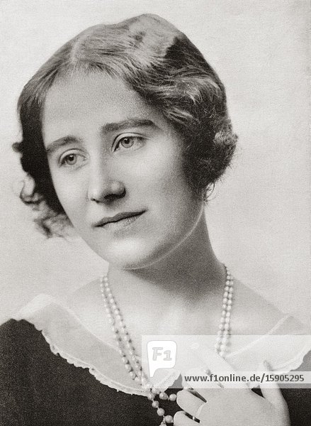EDITORIAL The Lady Elizabeth future Duchess of York Queen Elizabeth and The Queen Mother. Elizabeth Angela Marguerite Bowes-Lyon 1900-2002. Wife of King George VI and mother of Queen Elizabeth II. From King George the Sixth published 1937.