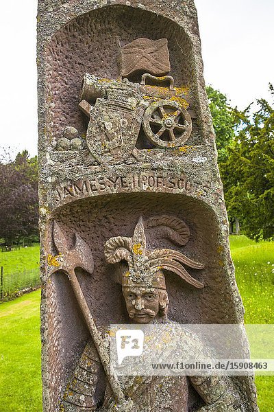 King James II obelisk Dryburgh Abbey Scottish Borders District Scotland United Kingdom Europe.
