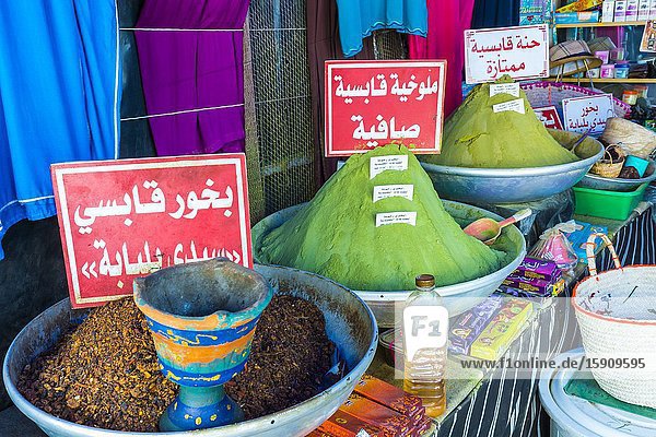 Spices market. Gabes city Tunisia. Africa.