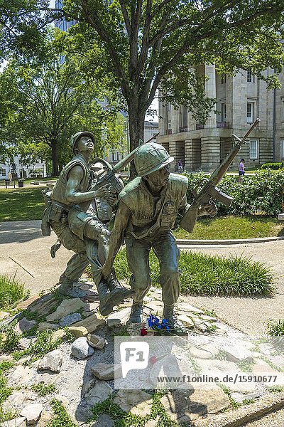 Viet Nam Veterans War Memorial Raleigh a city in NC North Carolina and current state capitol capital statehouse.