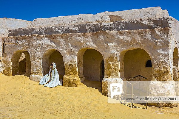 Star Wars filming location. Sahara desert close to Tozeur city. Tunisia Africa.