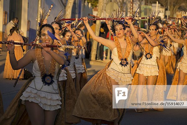 MOTA DEL CUERVO CUENCA SPAIN ON MARCH 4 2019: Great parade of Carnival.