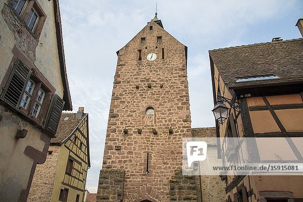 Riquewihr town on wine route Alsace known for the Riesling and other great wines on May 14 2016 in Alsace France.