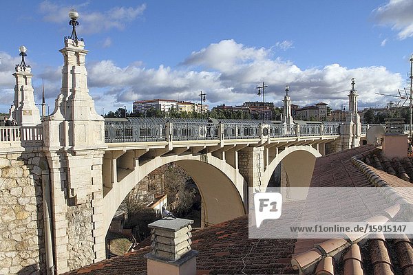 Viaduct bridge in Teruel city Aragon Spain.