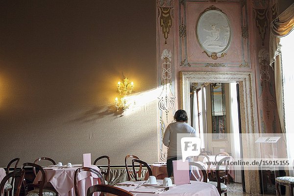 Venice Italy on January 26 2015. Ca Sagredo luxury hotel interior.