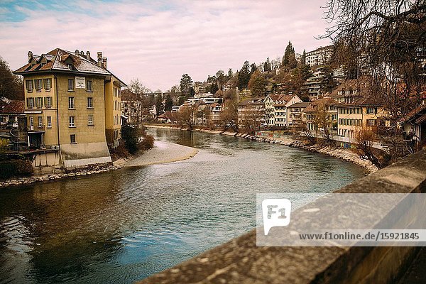 Aare River in Bern Switzerland.
