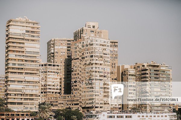 Buildings from the Nile River Cairo Egypt.