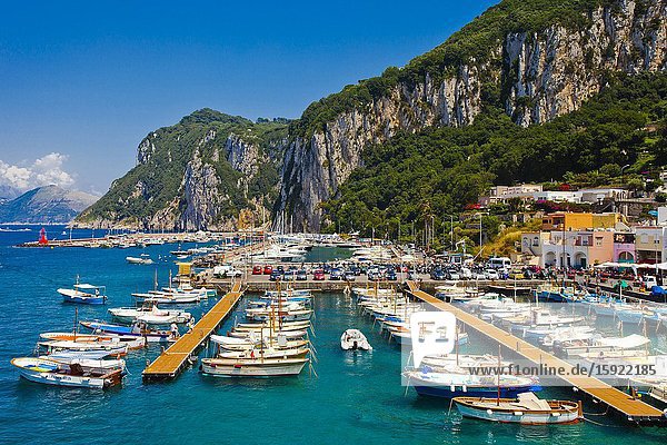 Marina Grande Capri Island Campania region Tyrrhenian Sea Italy Europe.