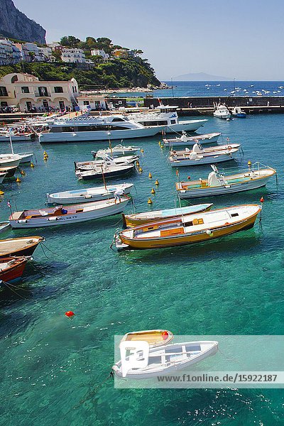 Marina Grande Capri Island Campania region Tyrrhenian Sea Italy Europe.