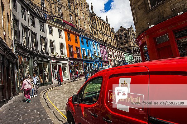 Royal Mail car in Victoria Street Old Town Edinburgh Scotland United Kingdom Europe