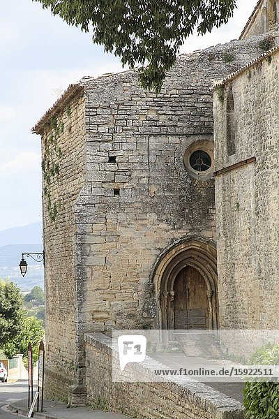 Goult village in Provence. The medieval church.