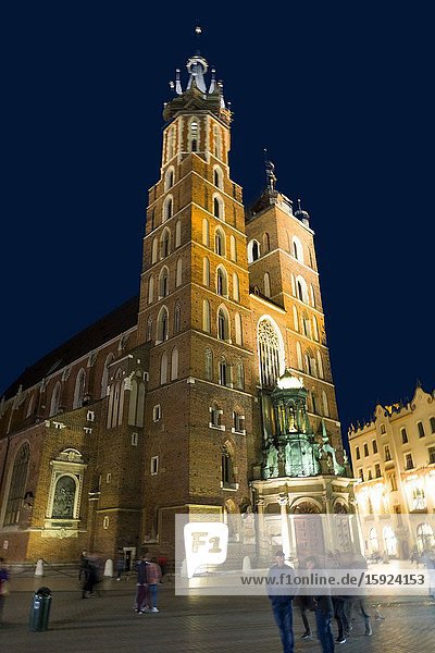 St. Mary's Basilica Krakow Stare Miasto Old Town Square Poland European Union Eastern Europe City.