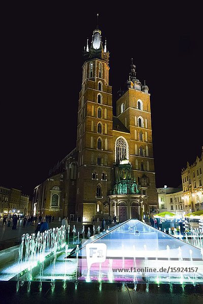 St. Mary's Basilica Krakow Stare Miasto Old Town Square Poland European Union Eastern Europe City.