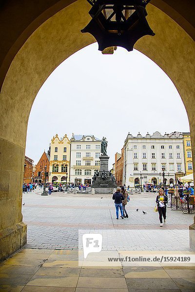Archway of Cloth Hall in Old Town Krakow Poland Europe EU Stare Miasto.
