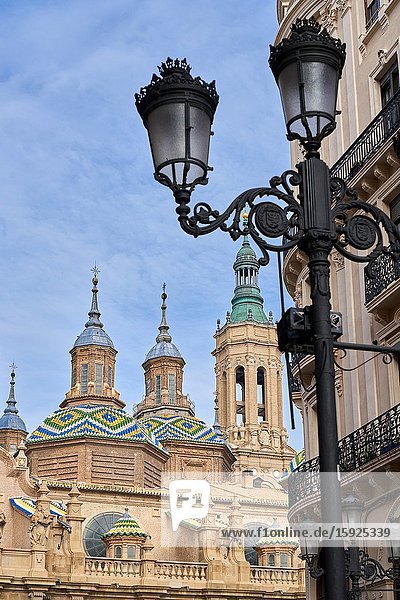Basilica Cathedral of Our Lady of Pilar  Alfonso I Street  Zaragoza  Aragon  Spain  Europe