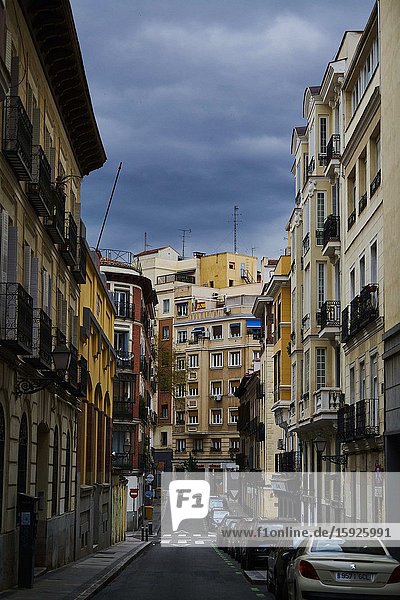 A view from empty Chamberi neighborhood on April 22 2020 in Madrid Spain. Starting last week some businesses deemed non-essential have been allowed to resume operations and it is expected that from April 27 children under 12 will be allowed to come and go from their homes more freely. Spain has had more than 200 000 confirmed cases of COVID-19 and over 20 000 reported deaths although the rate has declined after weeks of lockdown measures.