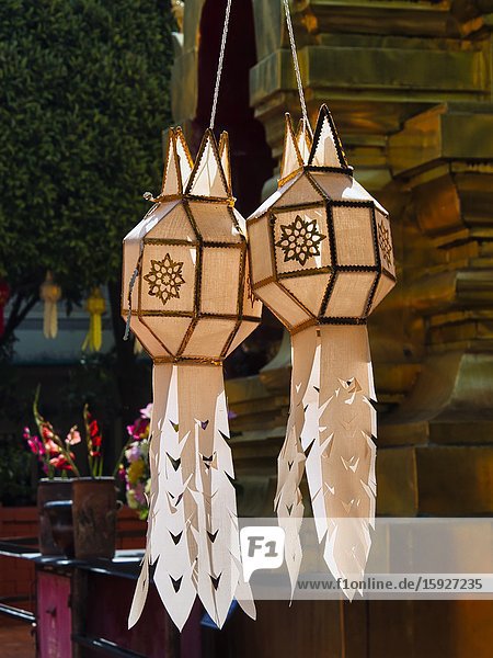 Paper lanterns at Wat Phan On Chiang Mai Thailand.