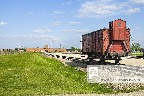 Boxcar Train Tracks Auschwitz Birkenau Concentration Camp OŠ›wiÄ. cim Museum Southern Poland Europe EU UNESCO.