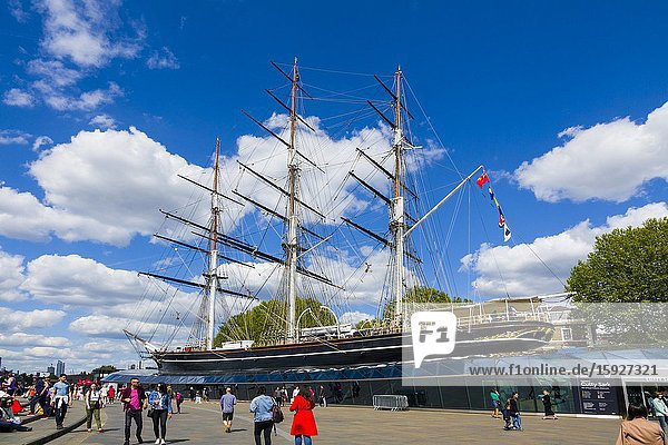 Cutty Sark Tea Ship Greenwich England Prime Meridian Zero Longitude Hemispheres London UK Europe EU.