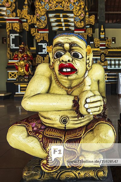 Balinese statue at Tanah Lot Temple Bali Indonesia.