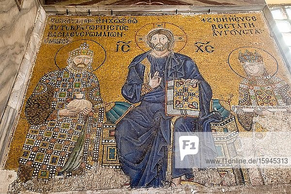 Fresko des Christus in der Hagia Sophia  Istanbul  Türkei  Asien