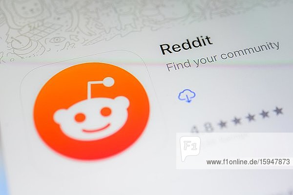Reddit App Soziales Netzwerk App-Icon Bildschirmfoto Smartphone Detail formatfüllend