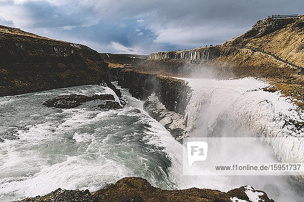 Iceland  Gullfoss waterfall in summer