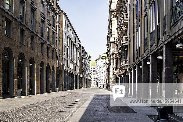 Italy  Milan  Corso Vittorio Emanuele II street during COVID-19 outbreak