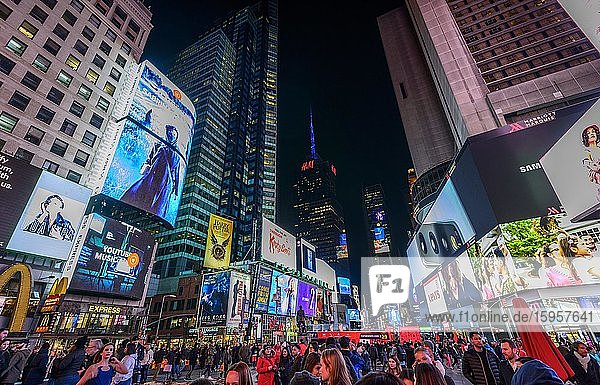 Times Square at night  Midtown Manhattan  New York City  New York State  USA  North America