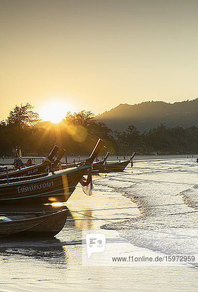 Kata Beach at sunrise  Phuket  Thailand  Southeast Asia  Asia