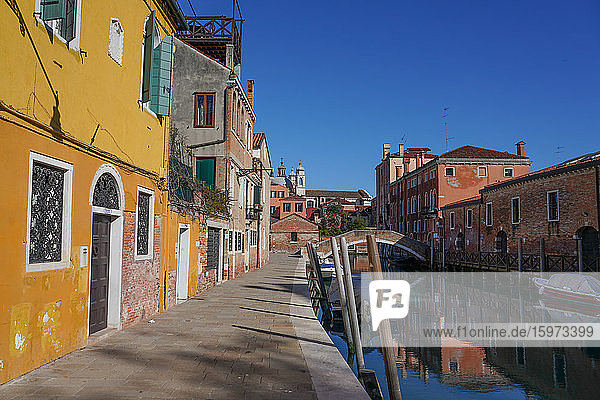Rio degli Ognissanti  Dorsoduro-Viertel während der Sperrung des Coronavirus  Venedig  UNESCO-Weltkulturerbe  Venetien  Italien  Europa
