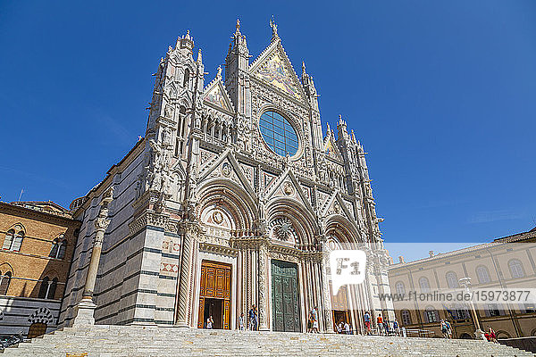Ansicht der Kathedrale von Siena (Dom)  UNESCO-Weltkulturerbe  Siena  Toskana  Italien  Europa