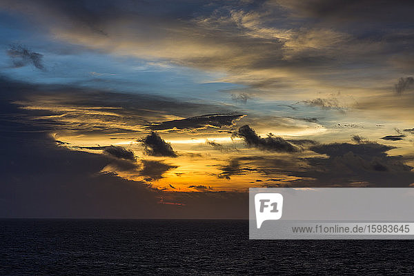 Madagascar  Indian Ocean at cloudy sunset