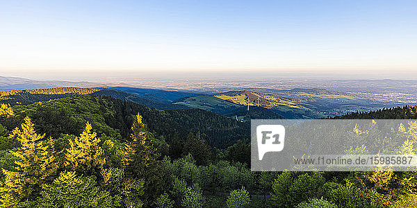 Germany  Baden-Wurttemberg  View of Black Forest range from Schauinsland mountain at dawn