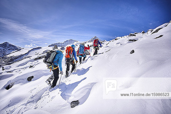Group of mountaineers  Grossvendediger  Tyrol  Austria