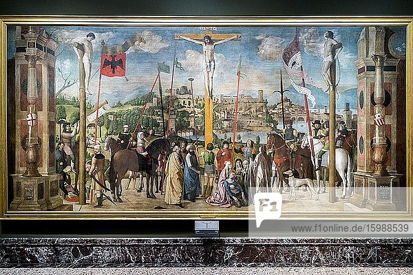 Kreuzigung Jesu  Gemälde von Michele da Verona  1470 ? 1536  Renaissance  Pinacoteca di Brera  Mailand  Lombardei  Italien  Europa