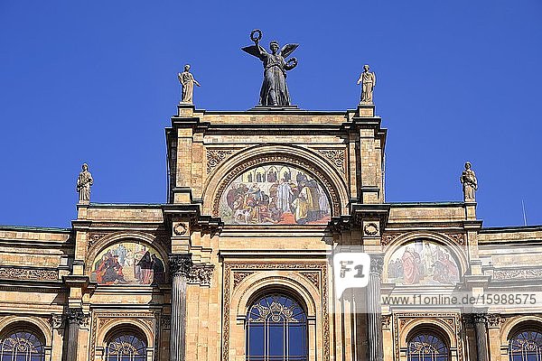 Maximilianeum Bayerischer Landtag Detail München Bayern Deutschland Europa