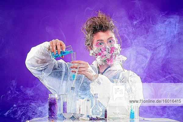 Young woman in laboratory Corona series Germany Europe
