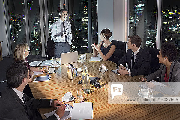 Business people meeting at conference room table