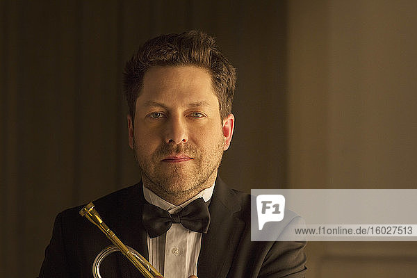 Portrait of confident trumpeter
