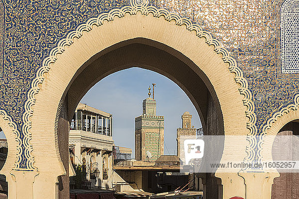 Morocco  Fes-Meknes  Fes  Arch of Bab Bou Jeloud city gate