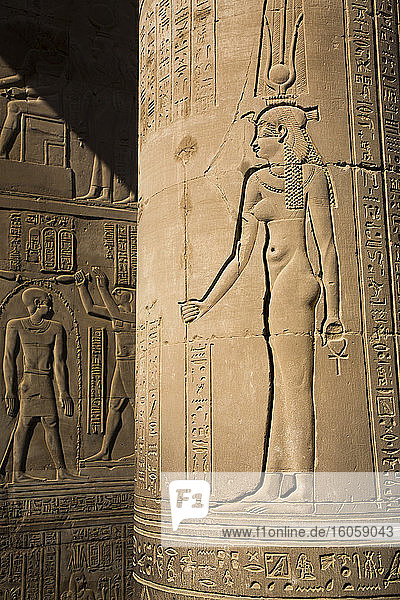 Diety  Säulenreliefs  Tempel von Sobek und Haroeris; Kom Ombo  Ägypten