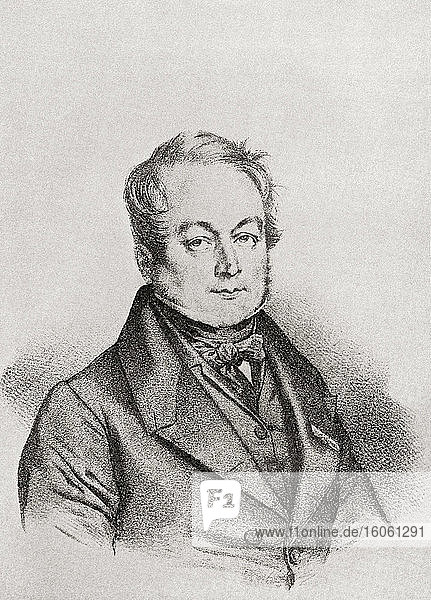 François Magendie  1783 - 1855. Französischer Physiologe und Pionier der experimentellen Physiologie. Aus ausgewählten Lesungen in der Geschichte der Physiologie  veröffentlicht 1930.