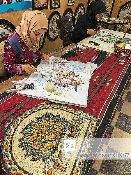 Asia  Middle East  Jordan  Madaba  mosaic artwork