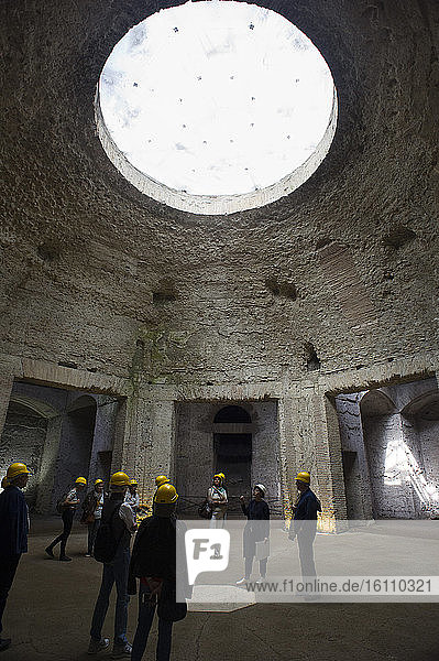 Europe  Italy  Lazio  Rome  Archeology at Domus Aurea palace. The Domus Aurea archaeological site is a large palace that was built on the orders of the Nerone Emperor near Anfiteatro Flavio called Colosseo. owl room