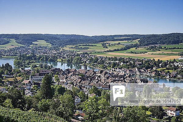 View to the historical old town of Stein am Rhein  Canton Schaffhausen  Switzerland  Europe