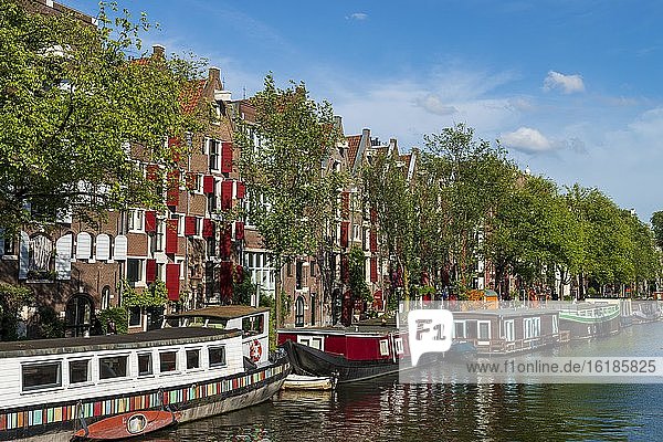 Canal houses in the Brouwersgracht  Amsterdam  Province of North Holland  Netherlands